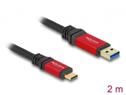 Cablu USB 3.2-A la USB type C T-T 2m, Delock 80618